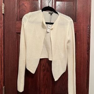 Crop drape front cardigan